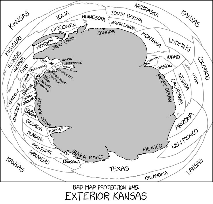 Although Kansas is widely thought to contain the geographic center of the contiguous 48 states, topologists now believe that it's actually their outer edge.